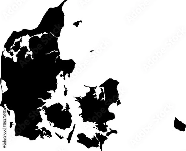 Obraz Denmark map (Mercator projection)