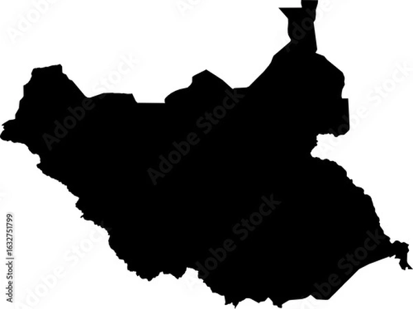 Obraz S Sudan map (Mercator projection)