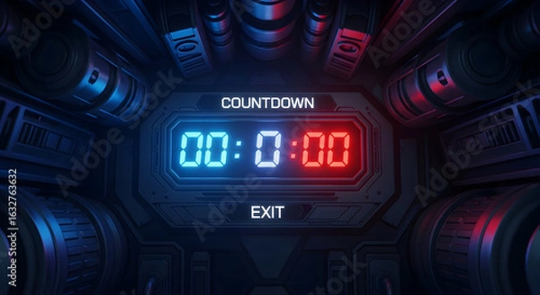 Obraz Impending Doom Countdown Display In Spaceship Control Room Design Scene