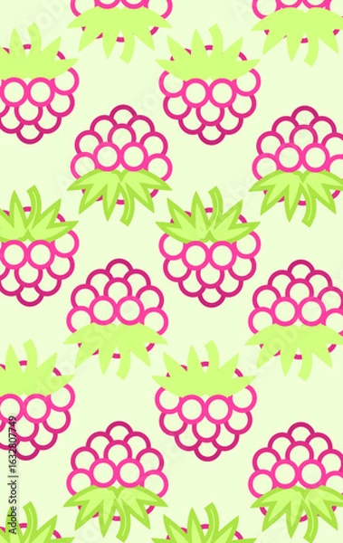 Obraz raspberry seamless vector pattern
