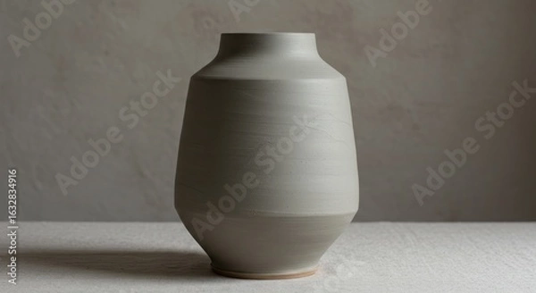 Fototapeta Light gray vase on table