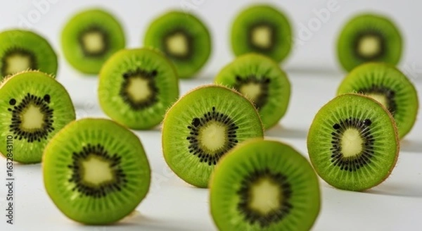 Fototapeta Sliced kiwi pattern