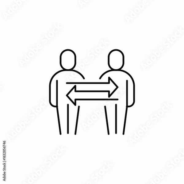 Fototapeta interpersonal transaction icon sign vector
