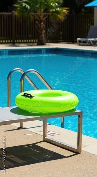 Fototapeta Poolside lime green float