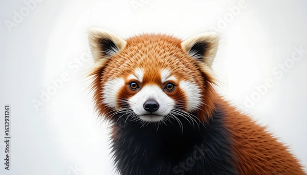 Obraz Red panda on white background