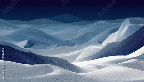 Fototapeta A serene, stylized view of mountains