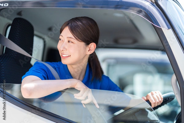 Obraz トラックドライバーの女性。