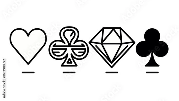Fototapeta Line Art of the Four Standard Elements