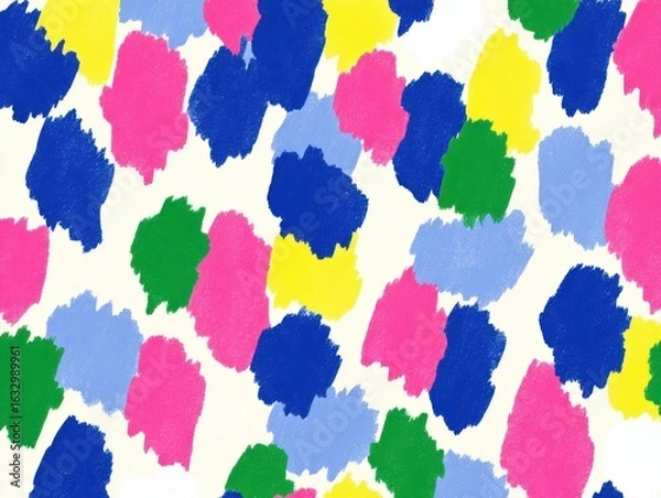 Obraz Retro Wave Watercolour: Bold Hues on Cream – Seamless Pattern