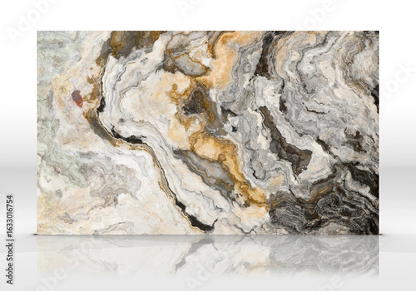 Fototapeta Grey and gold Onyx marble tile texture