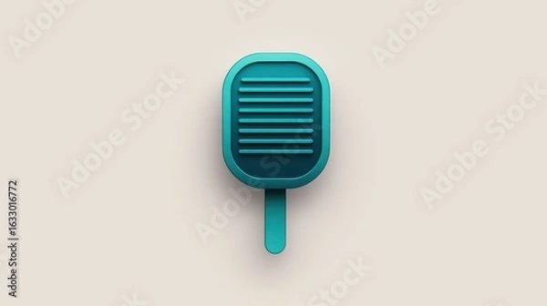 Obraz 3D microphone graphic, studio background, digital design, use in tech presentation
