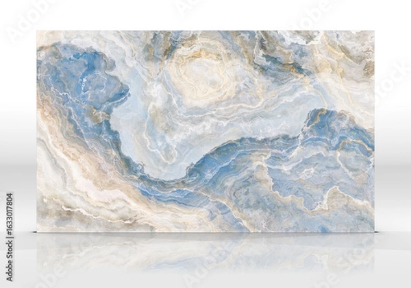 Fototapeta Beige and blue Onyx marble tile texture