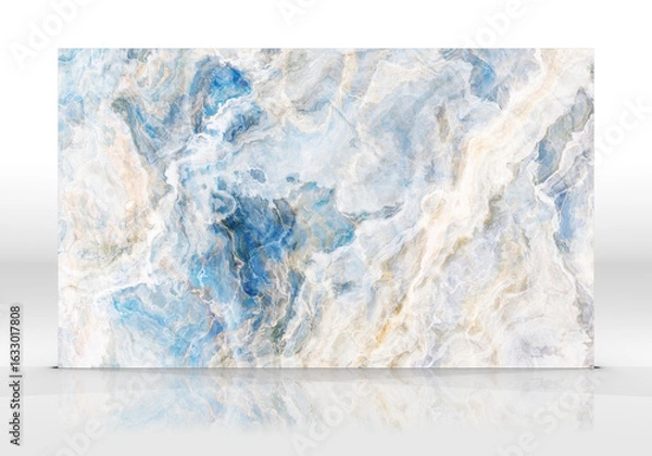 Fototapeta Beige and blue Onyx marble tile texture