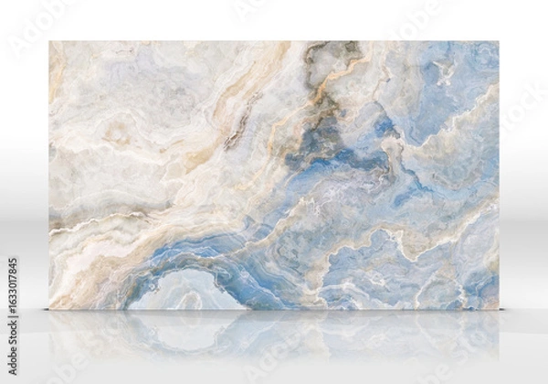 Fototapeta Beige and blue Onyx marble tile texture
