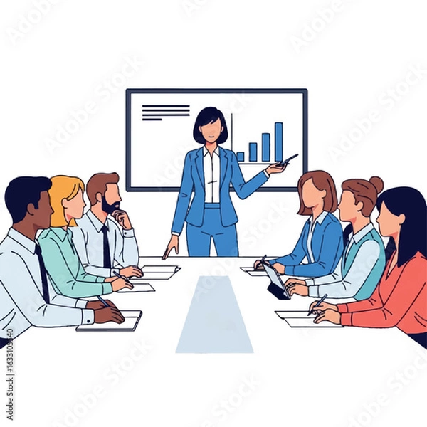 Fototapeta Business Team Meeting Presentation with Diverse Colleagues.