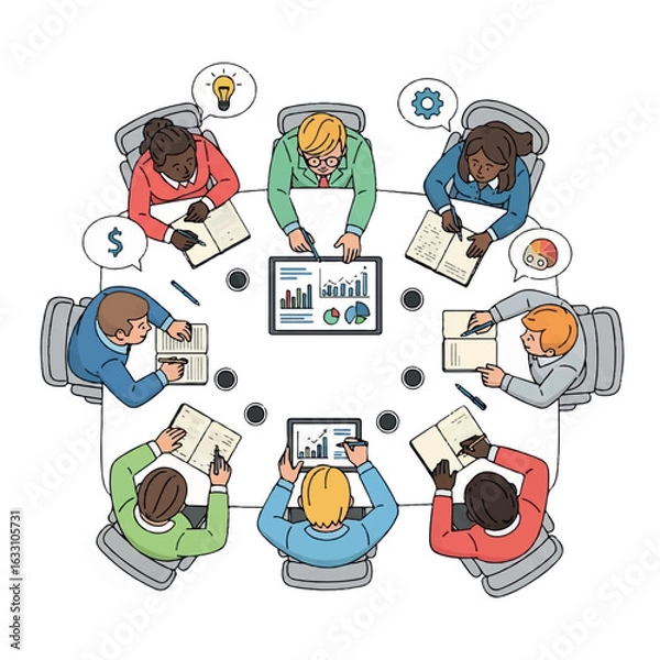 Fototapeta Diverse Business Team Collaborating in a Strategic Meeting.