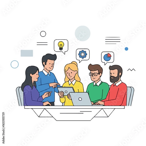 Fototapeta Diverse Team Collaborating on Digital Project.