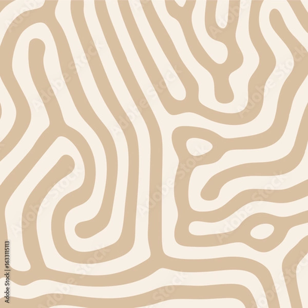 Fototapeta Organic background with rounded lines. Diffusion reaction seamless pattern.