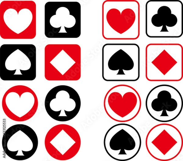 Fototapeta トランプのマークのアイコン
