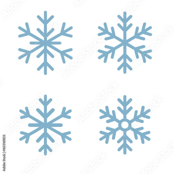 Obraz Simple Flat Design Snowflake Winter Season Decoration Graphic Element