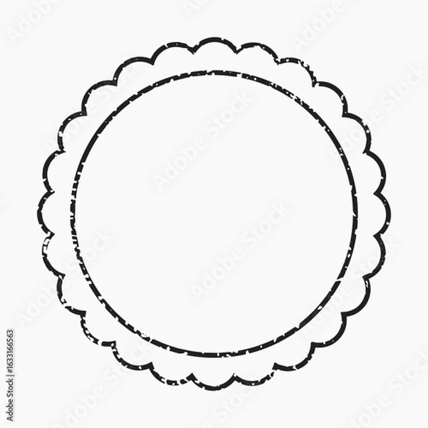 Fototapeta Vintage circular scalloped frame, element vector