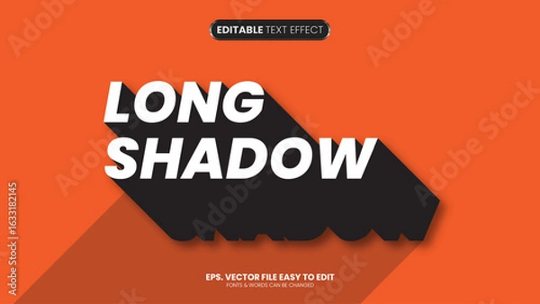 Obraz Long shadow editable text effect