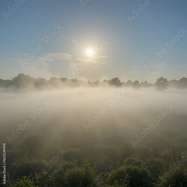Obraz Refreshing mist under sunny sky.