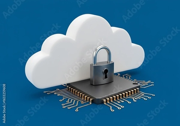 Obraz 安全なクラウドコンピューティング、データ保護、マイクロチップ