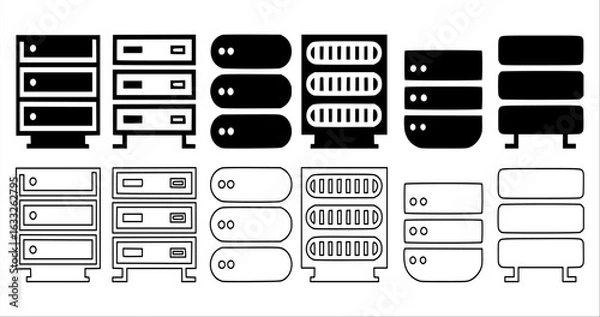 Fototapeta Server rack icon vector simple design