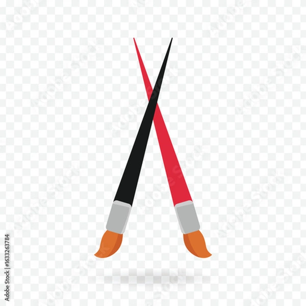 Obraz Paint drawing brush clip art vector illustration on transparent background