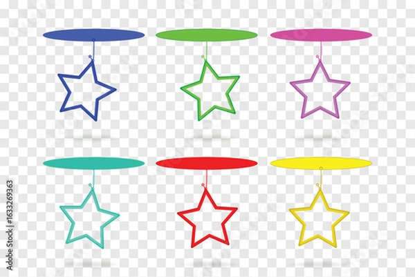 Obraz Colourful stars icons template vector illustration on transparent background