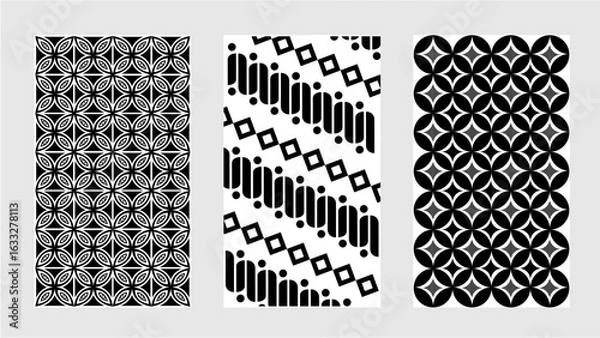Fototapeta Batik Java Pattern Set Simple Batik Design Vector