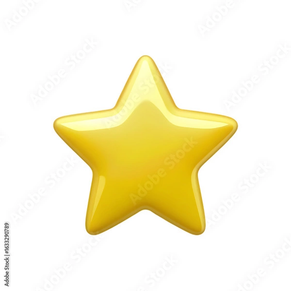Obraz Shiny Yellow Star Symbol isolated on a transparent background glossy