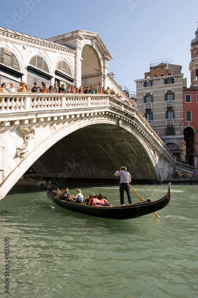 Obraz gondola rialto bridge