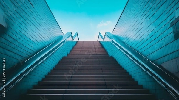 Obraz Elevated steps ascend to a bright sky