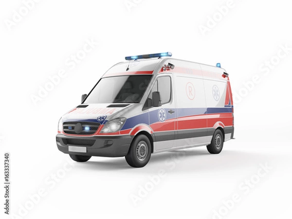 Obraz Ambulance emergency on a white background. 3D rendering
