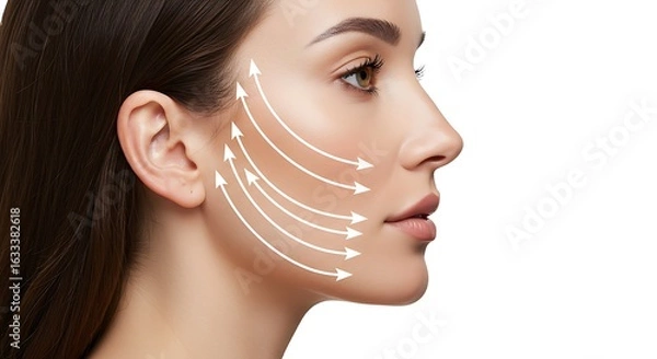 Obraz 美しい女性の横顔 リフトアップ効果
