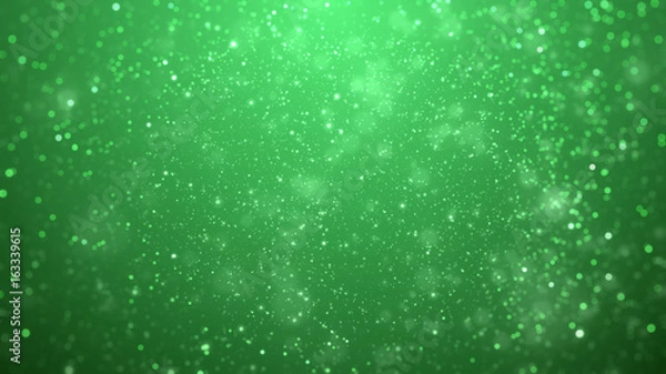 Fototapeta green bokeh blur background dust motion graphic, Particle motion background, fantasy green background