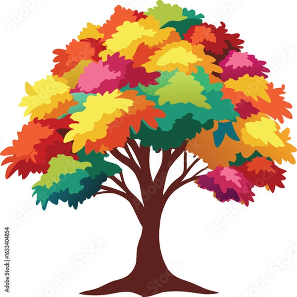Fototapeta nature tree, season fall and branch plant, vector illustration
