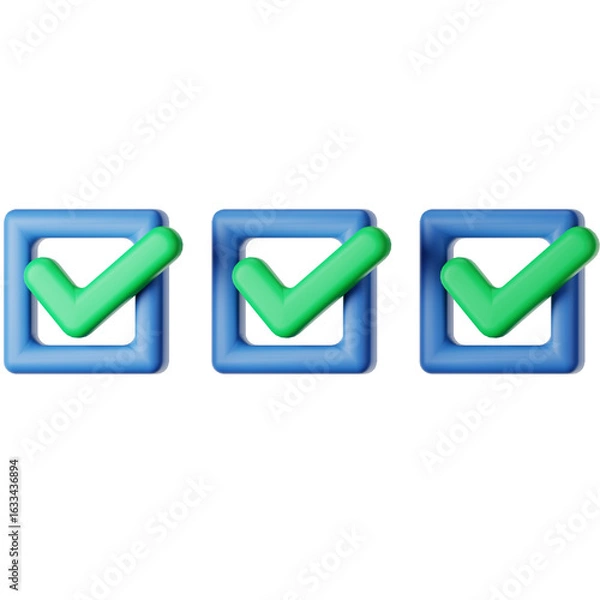 Obraz Checkmark Icons in Boxes