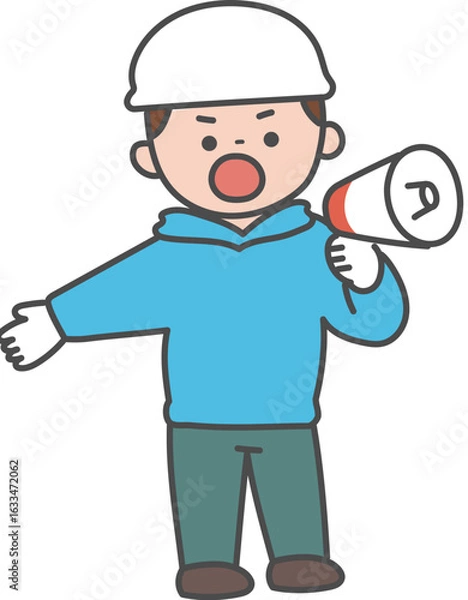 Fototapeta 避難の誘導をしてくれる人