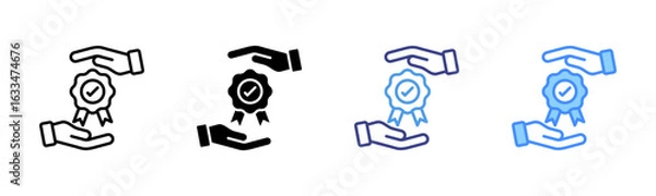 Fototapeta Quality Assurance icon set multiple style collection