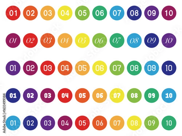 Fototapeta 丸番号文字抜きセット