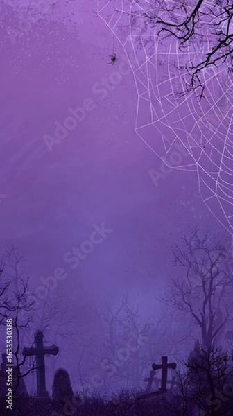 Fototapeta Halloween Graveyard Background.