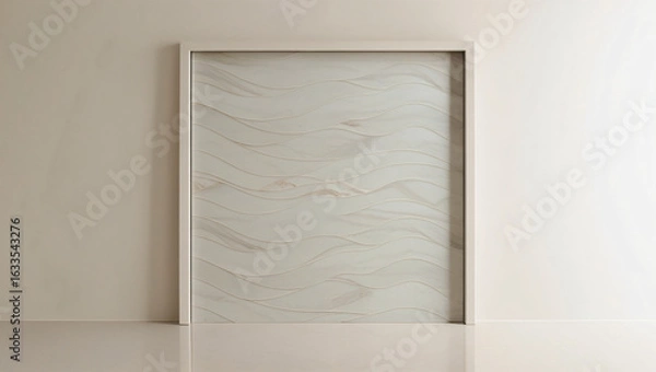 Obraz Framed Abstract Wavy Marble Panel - Minimalist Wall Art