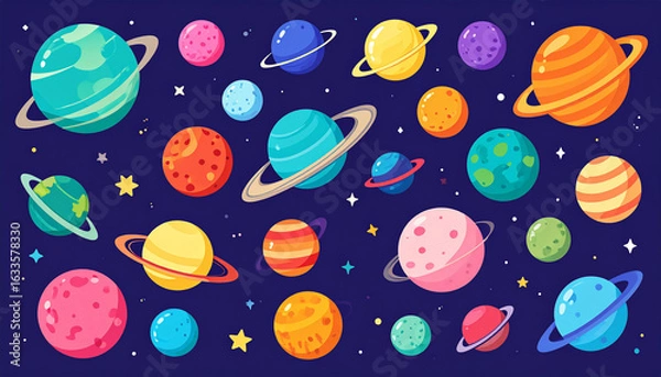 Fototapeta  pattern with planets
