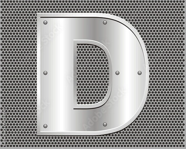 Obraz Metal letter D