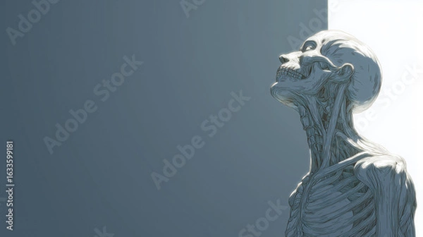 Fototapeta Detailed anatomical model with dramatic lighting for medical study