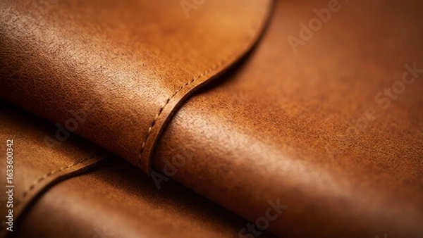 Fototapeta A close up of brown leather book background emotion elements colorful scene backgrounds movement layers figure design frame gesture expression illustration motion composition style