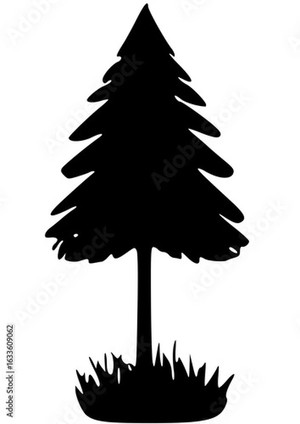 Obraz christmas tree silhouette
